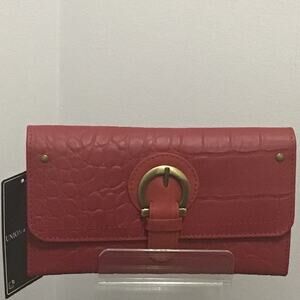 UNION CODE Red Crocodile Embossed Leather RFID Women's Wallet